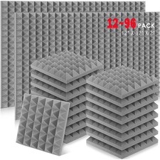 12~96 Pack-12 x 12 x 2 Inches Pyramid Designed Acoustic Foam Panels Sound Proof picture