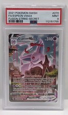 2021 POKEMON SWORD & SHIELD FUSION STRIKE SECRET #270 FULL ART/ESPEON VMAX PSA 9 picture