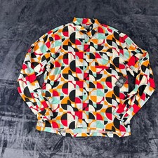 Super Massive Button Down Shirt Mens Large Multicolor Geometric Print NWT picture