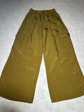 MADEWELL Pants Women's 00 The Harlow Wide Leg Cargo Tencel Gold EUC picture