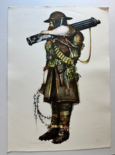 John Doyle Doughboy Sharpshooters 76 WWI Signed 1975 Stone Lithograph 27/76 picture