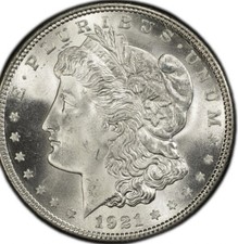 Morgan Silver Dollar PCGS 1921 MS62 90% Silver Uncirculated $1 picture