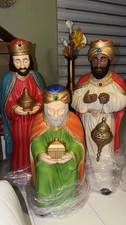 Home Accents Holiday 3-Piece Nativity Wisemen Figurines LED Lantern Reyes magos picture
