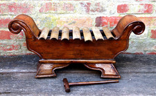 Part-Restored Antique Wooden Hand Carved Gamelan-Style Xylophone Ranat Iron Bars picture