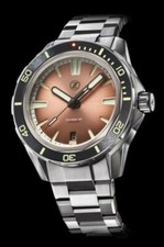New Zelos SWORDFISH 40mm TITANIUM SALMON 200m Diver Watch - DEALER & WARRANTY picture