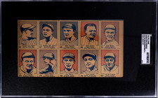 1928 W513 Uncut Panel Cards. Dugan/Terry/Pennock/Benton/Waner/+5. SGC Auth picture