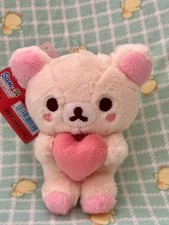 Korilakkuma Hanging Plush Toy/Keychain San-X Universe Heart Cheeks Holding Heart picture