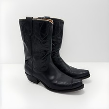 Vintage ACME Cowboy Boots Mens 10D Black Leather Western Box 7510 Roper picture