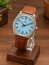 Vintage Jaeger-LeCoultre Club Blue Dial Leather Strap Wristwatch (Swiss Made) picture