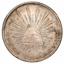 1902zs Mexico 1 Peso 27.07g .903 Silver Fine 24.4g ASW picture