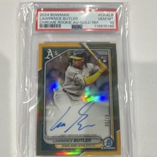 Bowman 2024 Chrome Rookie Autographs Lawrence Butler CRA-LB Gold /50 PSA 10 picture