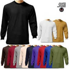 Men Heavy Weight Plain Thermal Long Sleeve New Waffle Shirts Solid Colors  picture
