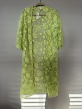 NWT Maeve Anthropologie Lime Green Floral Lace Duster Kimono One Size picture