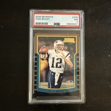 TOM BRADY 2000 BOWMAN FOOTBALL #236 ROOKIE RC PATRIOTS PSA 7 picture