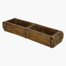 1930's Vintage Wooden Double Side Brick Mold Planter Handcrafted Old Original R0 picture