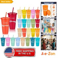 Motivational Plastic Cups Set 24 pcs Inspirational Quotes Bulk Classroom Gifts picture