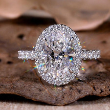 IGI 2.50 ct Lab Grown Diamond Engagement Ring Oval Cut 14k White Gold picture