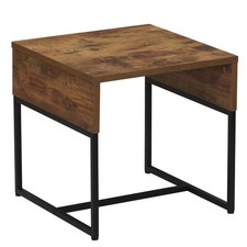 Household Essentials Rustic Hickory Engineered Wood & Iron Wrap Side Table picture