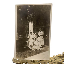 Vintage C1910s Four Women Outdoor RPPC Real Photo Postcard Unposted Park 3.5x5.5 picture