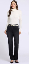 NYDJ Lift Tuck Marilyn Black High Rise Sure Stretch Straight Leg Jeans 8 picture