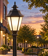 Spring City Yorktown M2 LED Pole Light ALMYRK-M2-LE-2F2 Black NEW Commercial picture