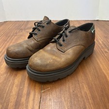 Vintage Eastland Sz 8 M Brown Leather Lace Up Plainview Oxford 90s Grunge picture