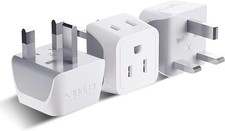 Ceptics UK Travel Plug Adapter, 2 in 1 Type G Adapter, US to UK Adapter, Ireland picture