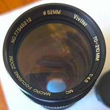Vivitar MC Macro Focus Zoom 70-210mm f/4.5 Man. Focus Canon FD 52mm W/2 Filters picture