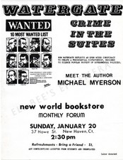 Vintage 1974 Watergate Protest Flyer Bill Andrews Artwork Daily World New Haven picture