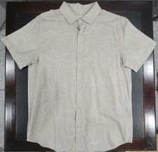 NWT Hurley Ivory Caryota Printed Short Sleeve Size Medium picture