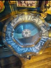 Vintage Greek Key Pressed Glass Plate Circa 1967 picture