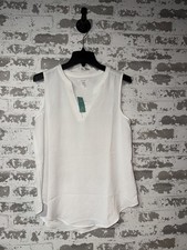 NWT maurices Sleeveless V Neck Blouse Top - Business Professional - White - M picture