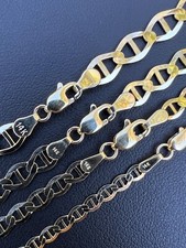 Real 14k Solid Gold Mariner Chain 3.2mm-6mm Thick 16-24