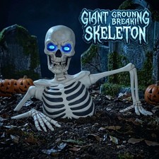 Giant Ground Breaking Skeleton Halloween Prop Animated LCD Eyes USA Fast Ship picture