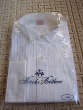 NWT BROOKS BROTHERS White Cotton Tuxedo Shirt French Cuffs Sz 17/35 picture