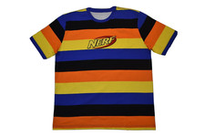 Dumbgood Mens Nerf Striped Embroidered Logo Shirt NWT XL picture