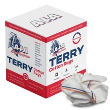 WHITE TERRY CLOTH CLEANING RAGS 15”x18”, REUSABLE / HIGHLY ABSORBENT 100% COTTON picture