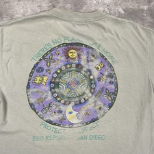 vintage 90s ECO REPUBLIC SAN DIEGO t shirt Earth Theres No Planet distressed art picture