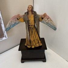 Vintage Italian Papier Mâché Cartapesta Standing Angel Figurine 8.5” Tall picture
