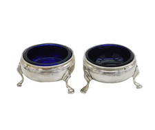 Hester Bateman George III Pair of Sterling Silver Salt Cellars Antique London picture