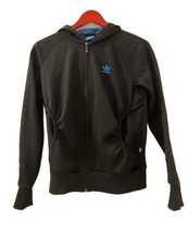 Adidas Originals Full Zip Hoodie Size S Black Blue Leopard Animal Print picture