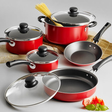 *HOT SALE* Tramontina 9-Piece Non-Stick Cookware Set, Red picture