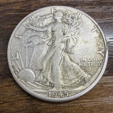 1945-D Walking Liberty Half Dollar Actual Coin Great Details picture