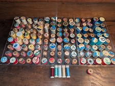 Mixed Lot of 126 Vtg to Now THREAD SPOOLS Variety of Colors Brands Quantities + picture