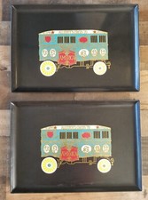 Vintage 60 70s Barnum Bailey's Circus Dinner Trays Wagon Couroc Mid Century picture