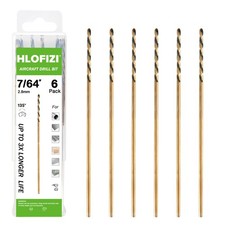 HLOFIZI 7/64 x 6 Inch Extra Long Drill Bits (6 Pack), Aircraft 7/64