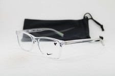 NEW NIKE 7246 900 CLEAR BLACK AUTHENTIC EYEGLASSES 54-17 picture