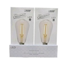 FEIT 2 PK Dimmable Vintage Clear LED ST19, Med E26 Bulb,400 Lumen-2100K Soft Wht picture