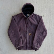 Carhartt J06 BRG burgundy hooded work wear jacket Medium picture