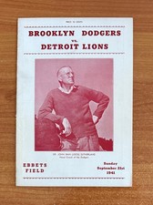 vintage 1941 NFL DETROIT LIONS @ BROOKLYN DODGERS FOOTBALL PROGRAM September 21 picture